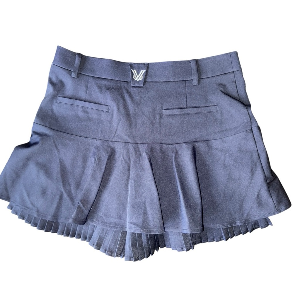 NWT NEVERMINDALL Navy Pleated Skort -Skirt / Shorts Luxury Golf
